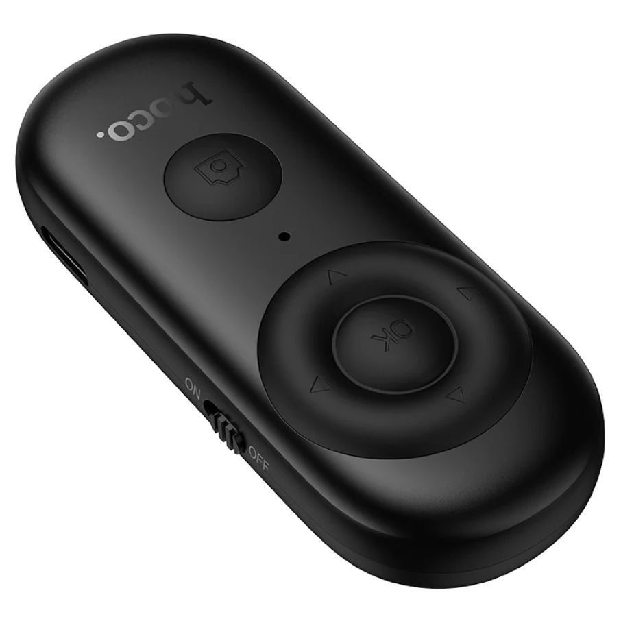 TechPlus Bluetooth TikTok remote control for mini phones, compact GM204 device with easy-to-use buttons.