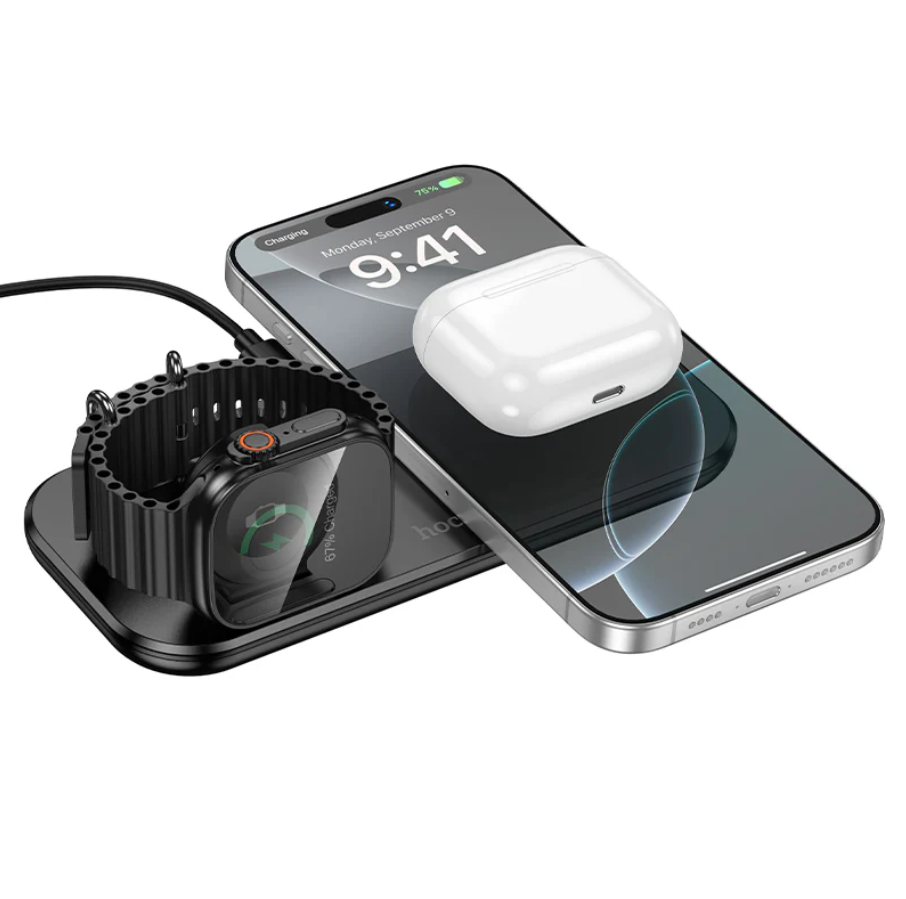 15W 3 in 1 Wireless Charger Ultra Thin Aluminum (CW65) techplus