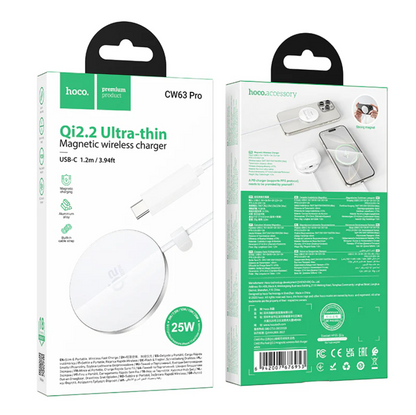 Hoco 25W Qi2.2 Magnetic Wireless Charger (CW63 Pro) White techplus