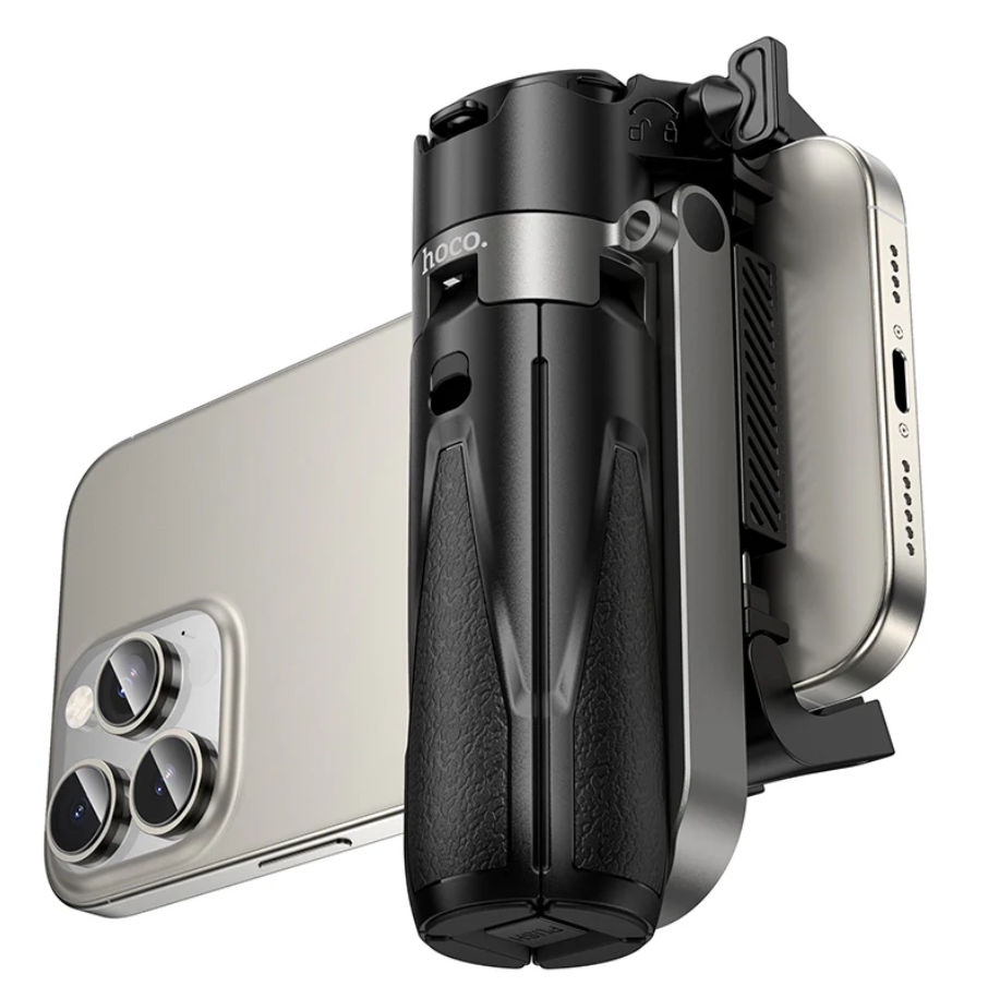 Techplus Hoco Mini Bluetooth Selfie Stick Tripod with remote, compact design, adjustable tripod, and wireless remote control.