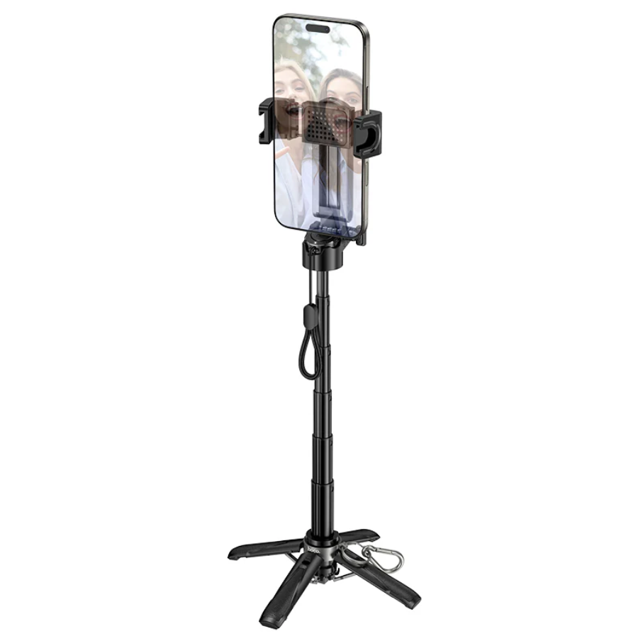 Techplus Hoco Mini Bluetooth Selfie Stick Tripod with Remote, compact device for hands-free photos and videos.
