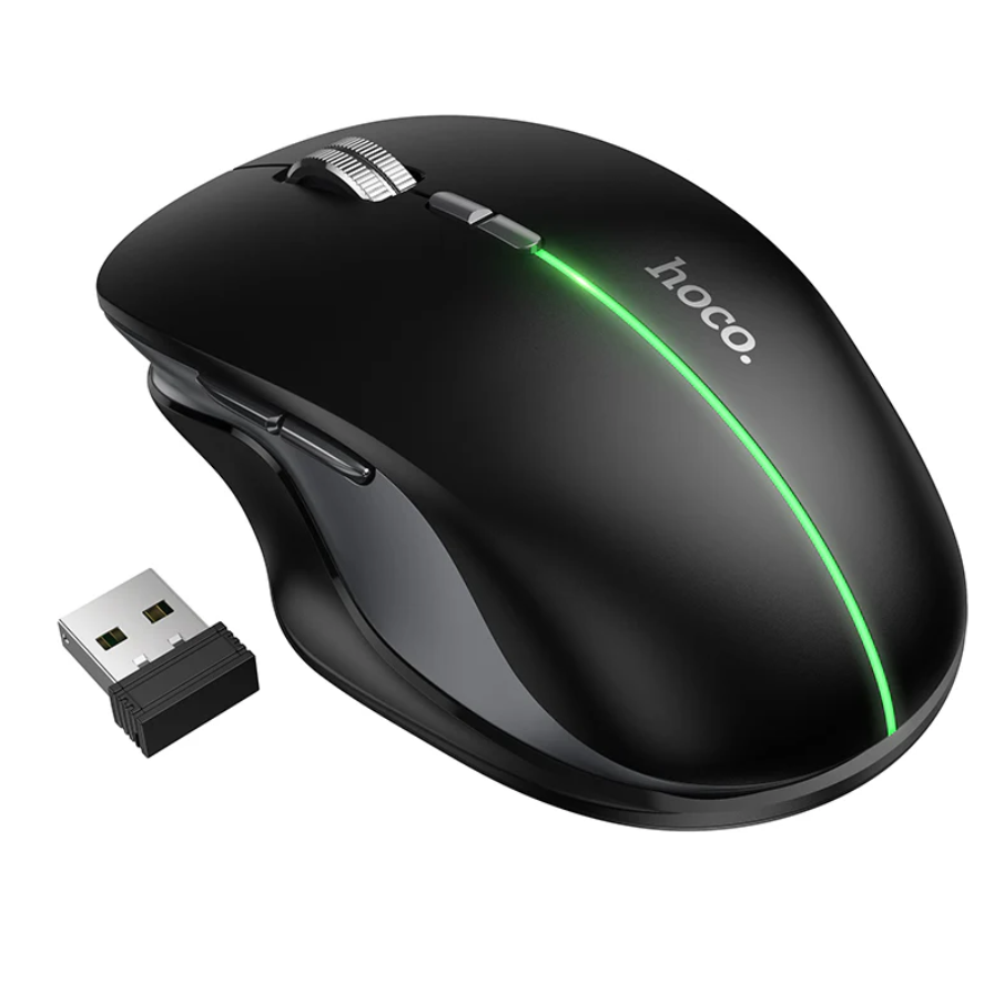 Wireless Mouse Dual Mode Bluetooth LED Rechargeable (GM40) Black techplus