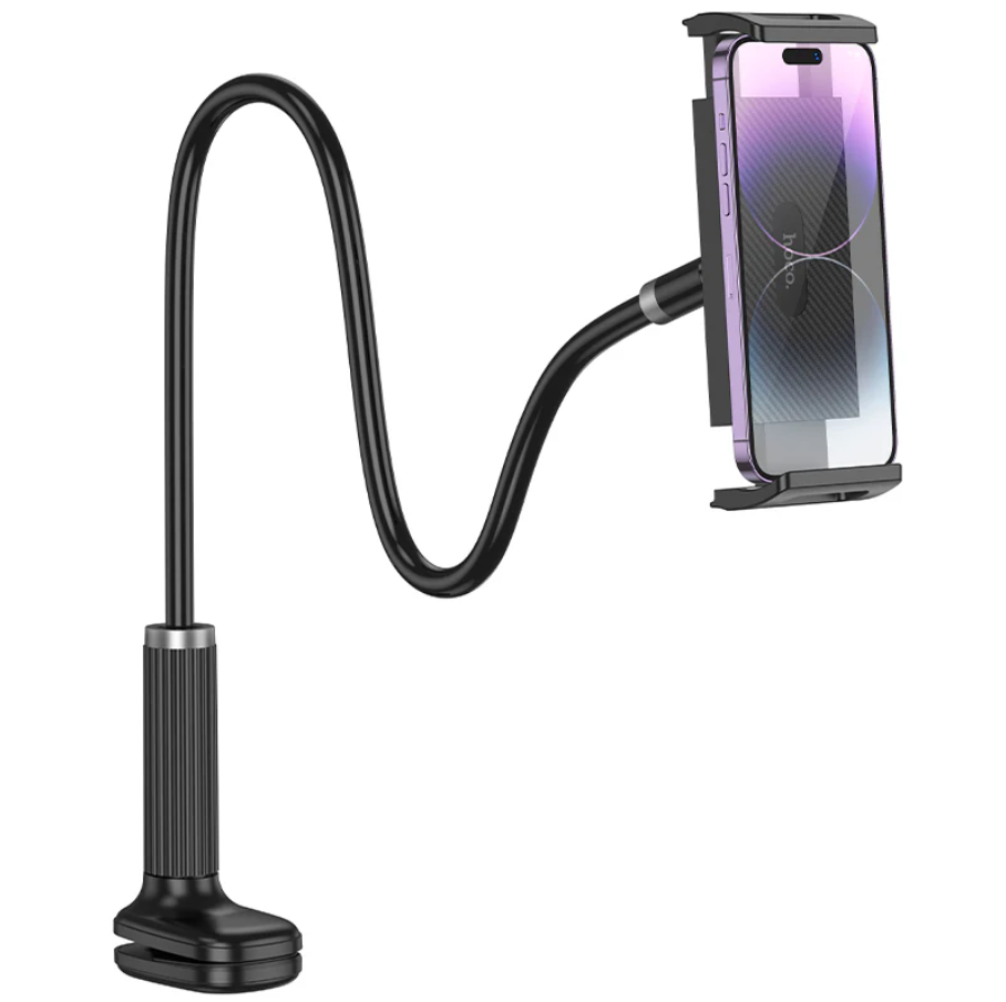 Flexible Hoco Universal Lazy Stand phone and tablet holder by TechPlus, shown supporting a device in a comfortable viewing position.