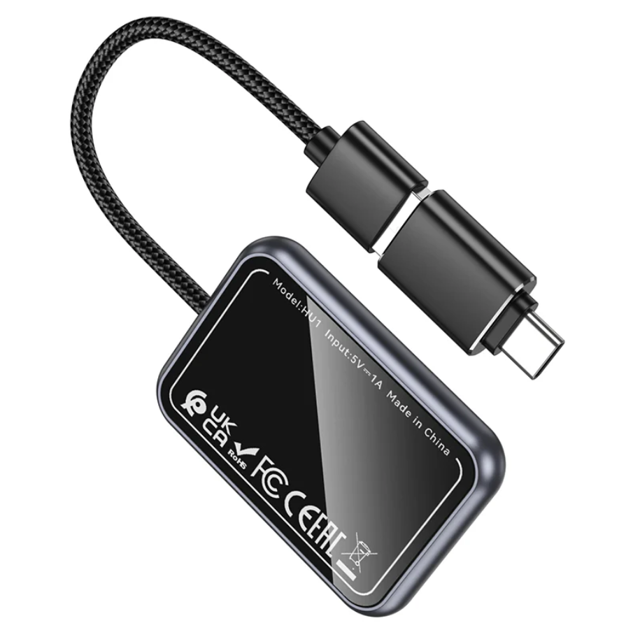 Hoco Wireless CarPlay Adapter USB-A USB-C Converter (HU1) techplus