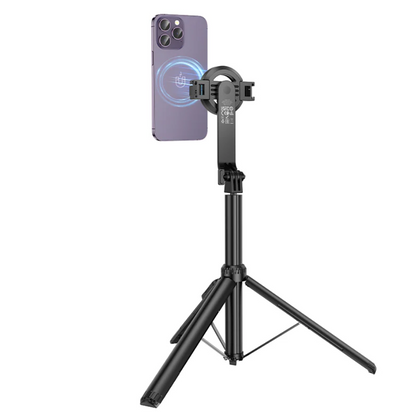 Techplus Hoco Bluetooth selfie stick with 1.5m tripod and magnetic phone holder, adjustable for smartphones and stable photos