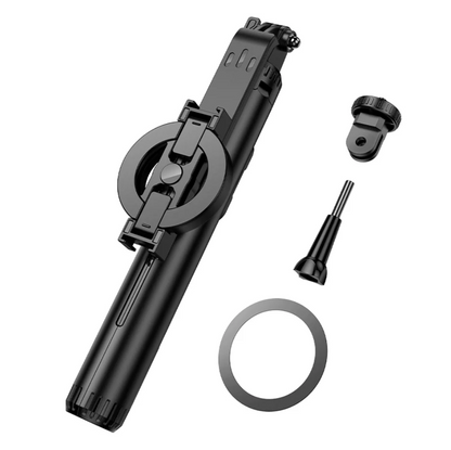 Techplus Hoco Bluetooth selfie stick with 1.5m tripod and magnetic phone holder, showing the extendable stick and phone attachment.