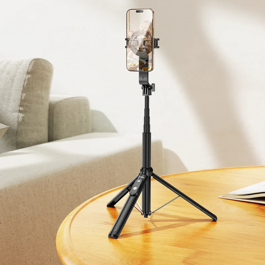 Techplus Hoco Bluetooth selfie stick with 1.5m tripod and magnetic phone holder, suitable for capturing photos easily