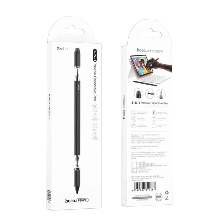 Hoco 3 in 1 Universal Stylus Pen Touchscreen Disc Mesh Ballpoint (GM111) techplus