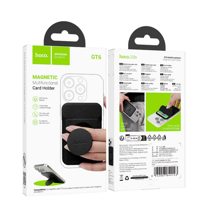 Hoco Magnetic Card Pocket Wallet Slim Phone Holder (GT6) techplus