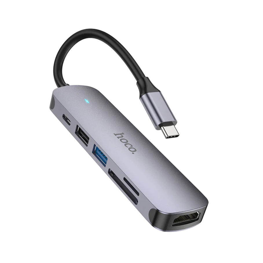Hoco PD 100W USB-C Multi Function 6 in 1 Adapter Hub (HB28) techplus