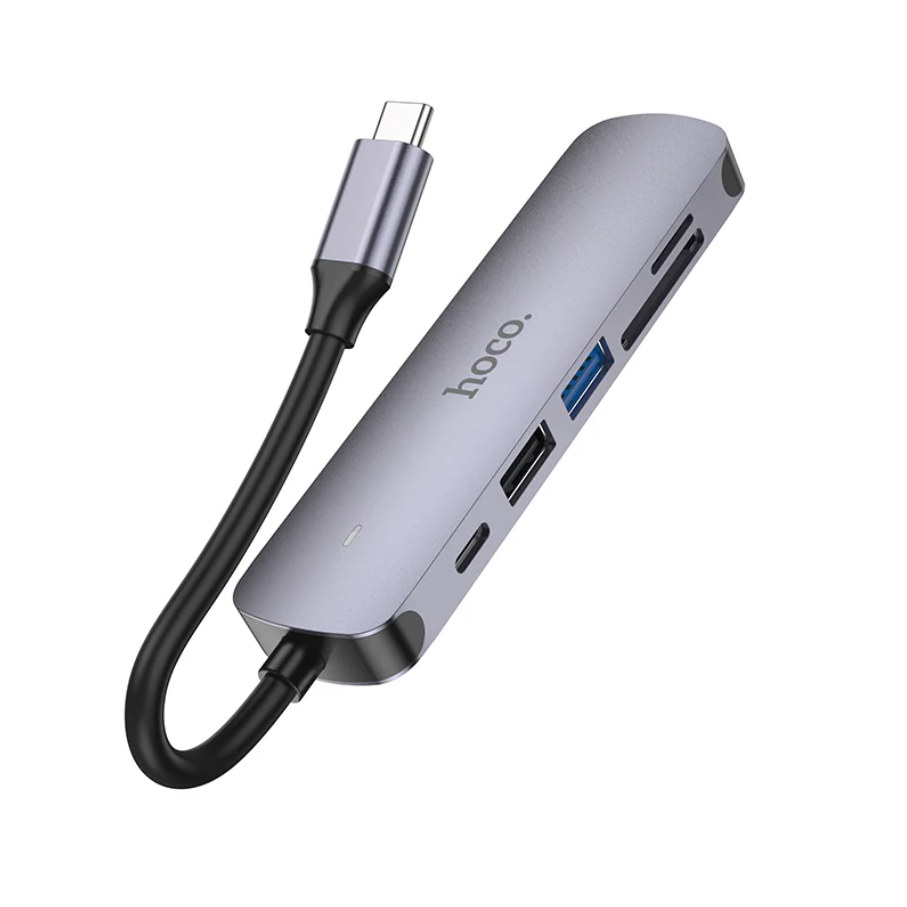 Hoco PD 100W USB-C Multi Function 6 in 1 Adapter Hub (HB28) techplus