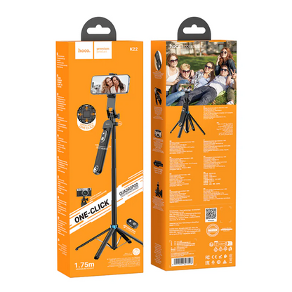 Hoco Premium Bluetooth Selfie Stick 1.75m Quadpod Stand (K22) techplus