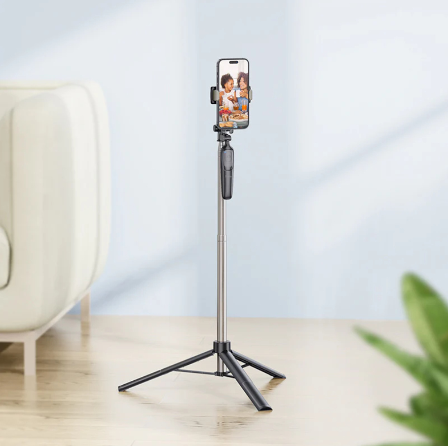 Techplus Hoco Bluetooth selfie stick with 1.57m tripod stand, adjustable extension for taking photos and videos comfortably.