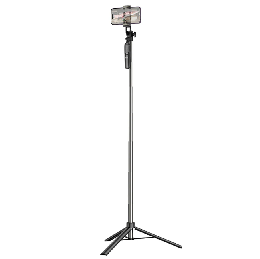 Techplus Hoco Premium Bluetooth selfie stick with 1.57m tripod stand, adjustable for taking photos and videos easily.