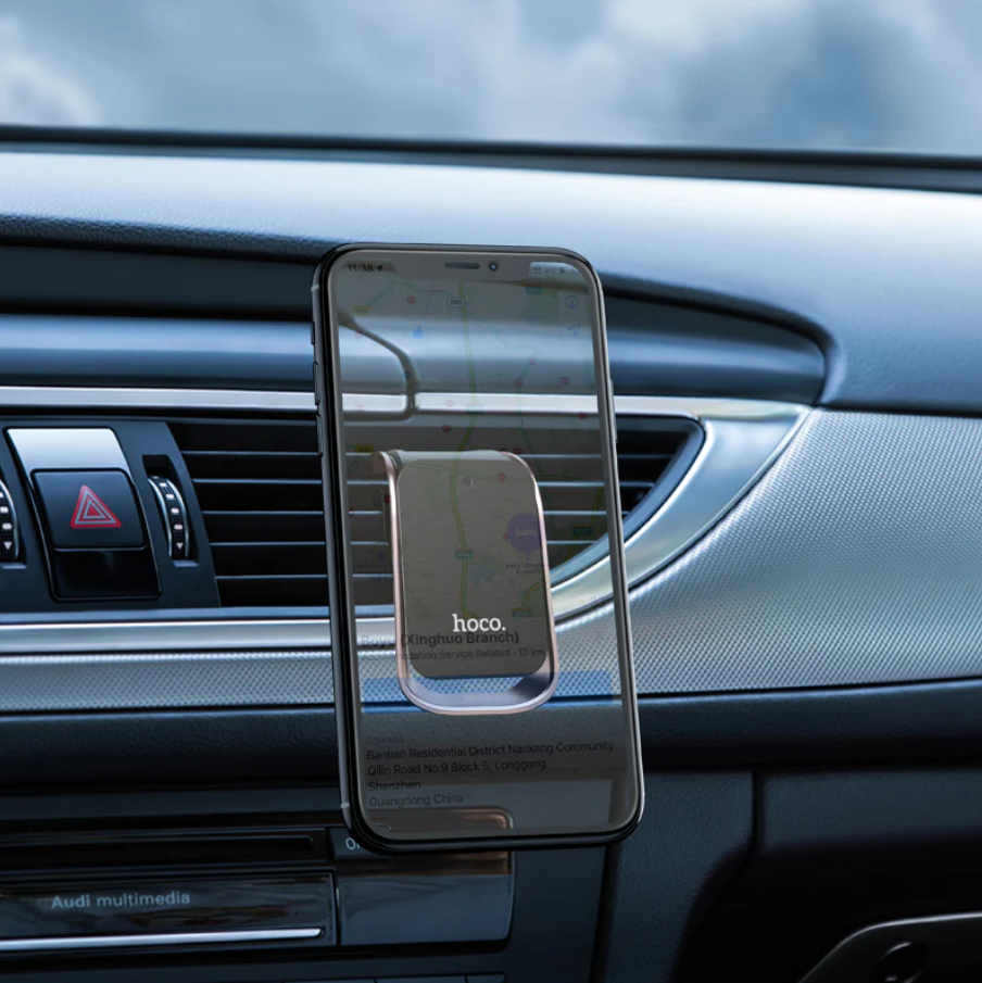 Techplus Hoco metallic plate for magnetic car mounts, DI48, showing a close-up of the metal plate with adhesive backing.
