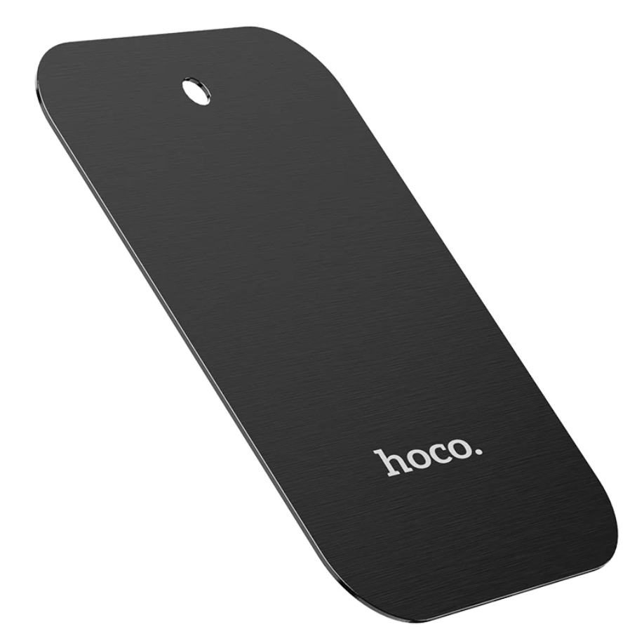 Techplus Hoco metallic plate for magnetic car mounts, DI48, shown on a vehicle dashboard for secure phone attachment.