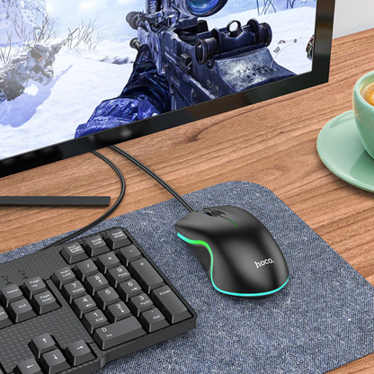 Hoco Wired Gaming Mouse RGB Ergonomic GM19 techplus