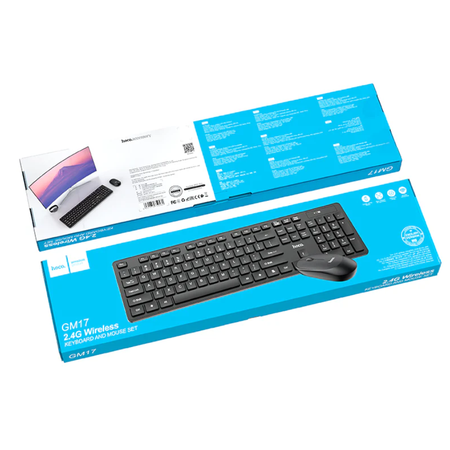 Hoco Wireless Keyboard Mouse Combo With USB Receiver (GM17) techplus