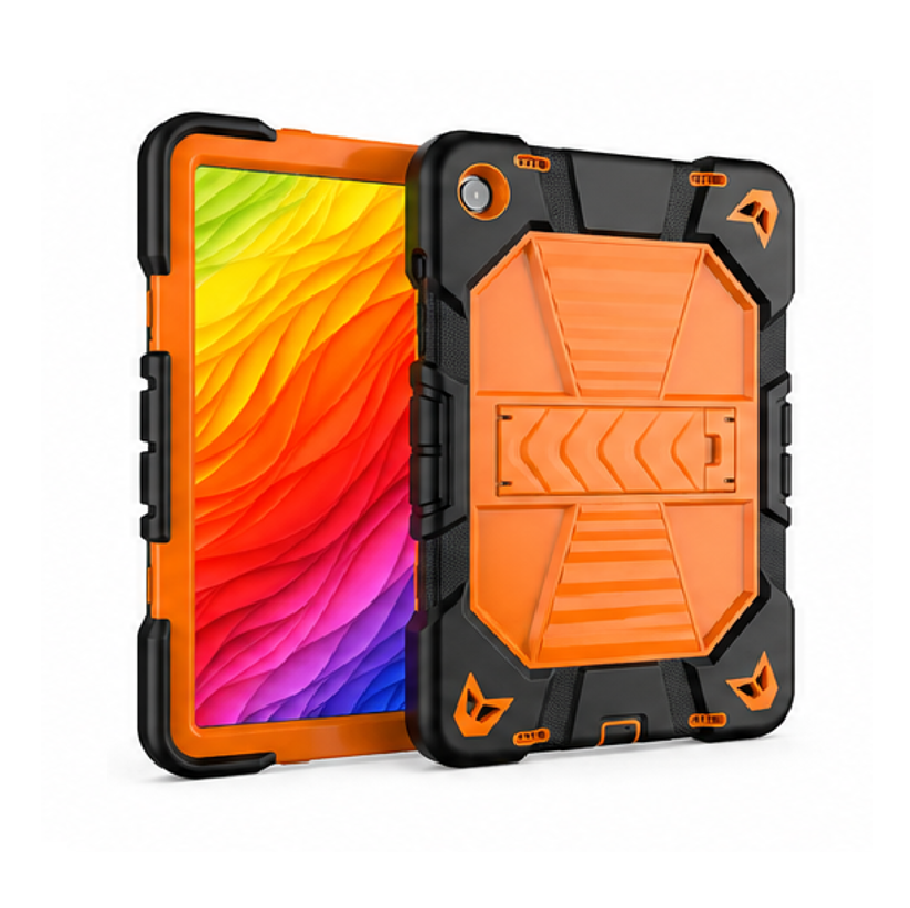 Samsung Galaxy Tab A9 Rugged Shockproof Case with Kickstand (Orange)