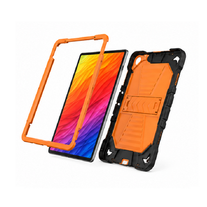 Samsung Galaxy Tab A11 Rugged Shockproof Case with Kickstand (Orange) - ShopHub
