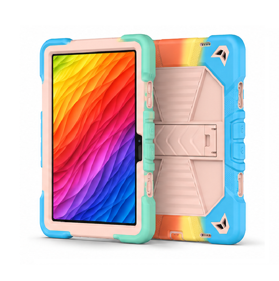 Samsung Galaxy Tab A9 Rugged Shockproof Case with Kickstand (Rainbow)
