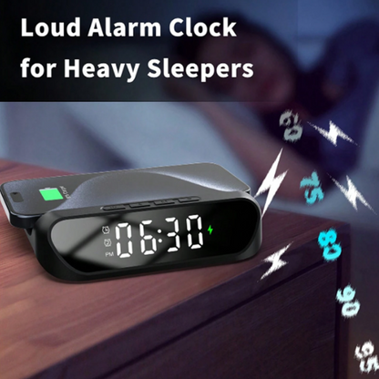 2-in-1 Multifunctional Wireless Charger with Alarm Clock 15W Fast Charging Stand - ShopHub