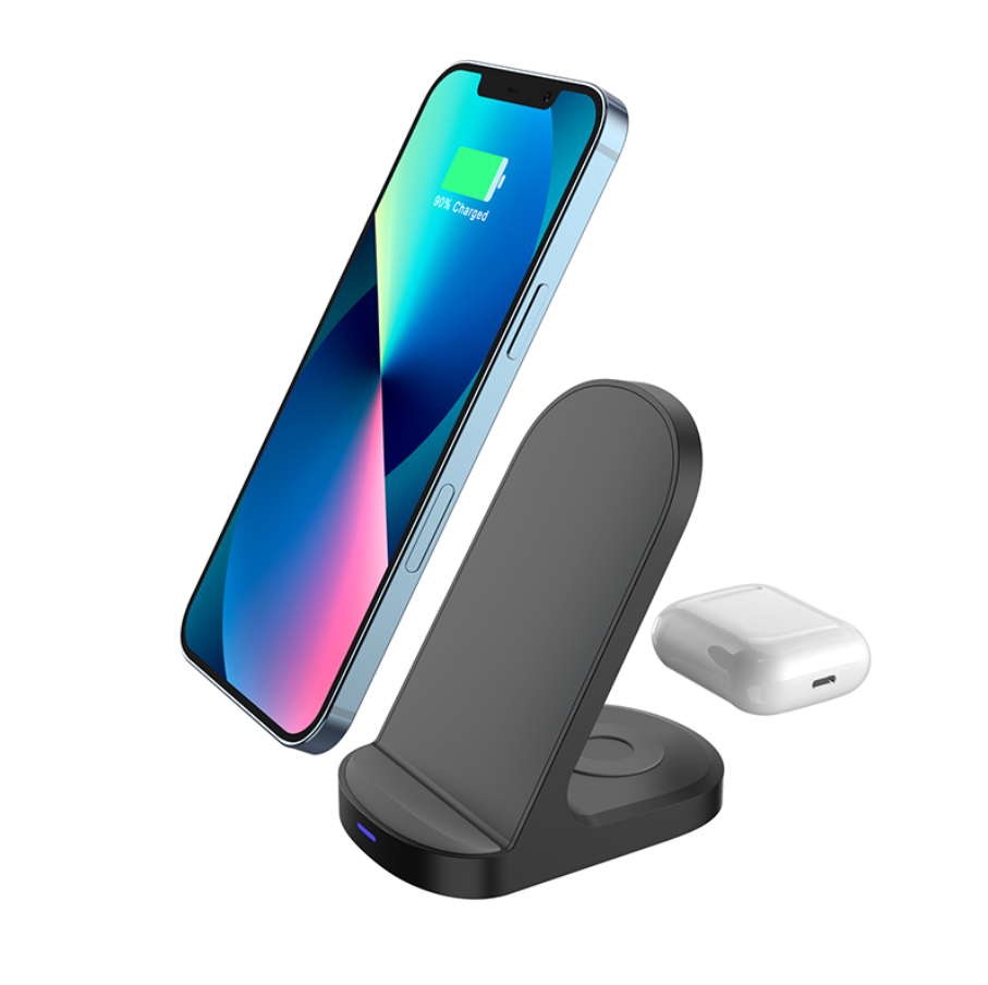 2 in 1 Wireless Charger Stand With 15W for Phone and Earbuds