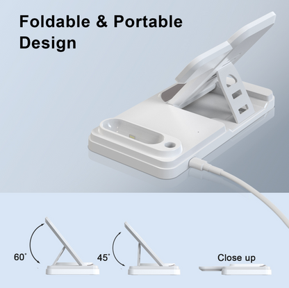 4-in-1 Wireless Charging Station 15W Fast Wireless Charger Stand for i-Series Devices - ShopHub