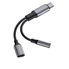 Dual-Port USB-C Adapter Cable with PD Fast Charging & 2-in-1 Type-C Audio Support