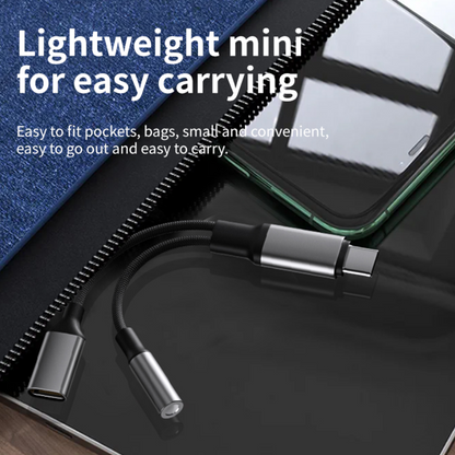 Dual-Port USB-C Adapter Cable with PD Fast Charging & 2-in-1 Type-C Audio Support - ShopHub