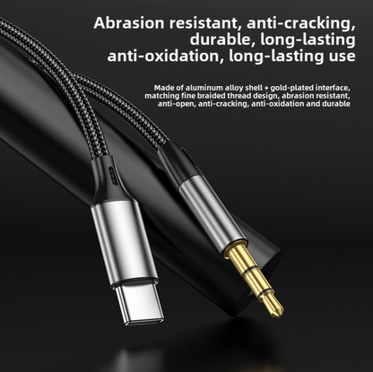 Type-C to 3.5mm Audio Conversion Cable for Huawei, Apple Car Headsets & AUX Audio
