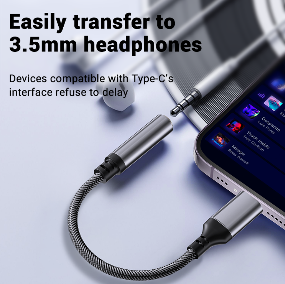 Type-C Headphone Jack Audio Adapter USB-C AUX Audio Converter - ShopHub