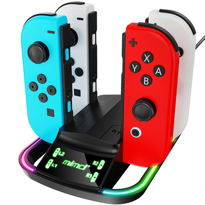 Classic 4-in-1 Fast Charger RGB LED Charging Dock Stand for Nintendo Switch Joy-Con