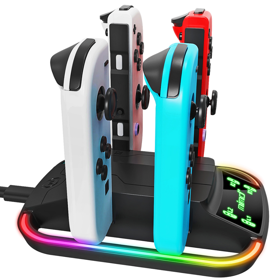 Classic 4-in-1 Fast Charger RGB LED Charging Dock Stand for Nintendo Switch Joy-Con