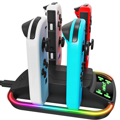 Classic 4-in-1 Fast Charger RGB LED Charging Dock Stand for Nintendo Switch Joy-Con
