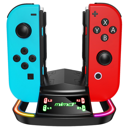 Classic 4-in-1 Fast Charger RGB LED Charging Dock Stand for Nintendo Switch Joy-Con