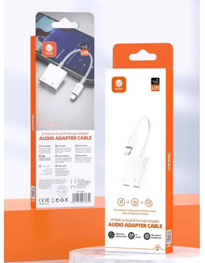 Vipfan Lightning to 2 x Lightning Adaptor (L09) - ShopHub