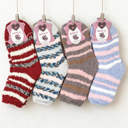Soft & Warm Fleece Socks (12 pairs) Plush Slipper Sock Winter Fluffy Microfiber dealonline.co.nz
