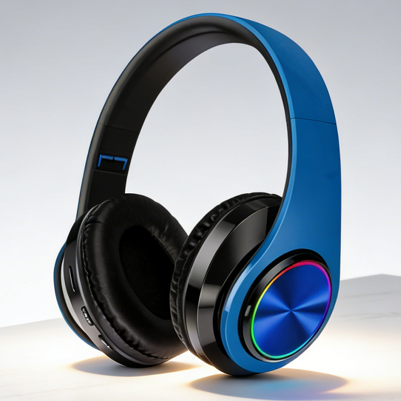 BLUE Wireless bluetooth Headset Headphones Foldable Stereo Earphones LED Super dealonline.co.nz