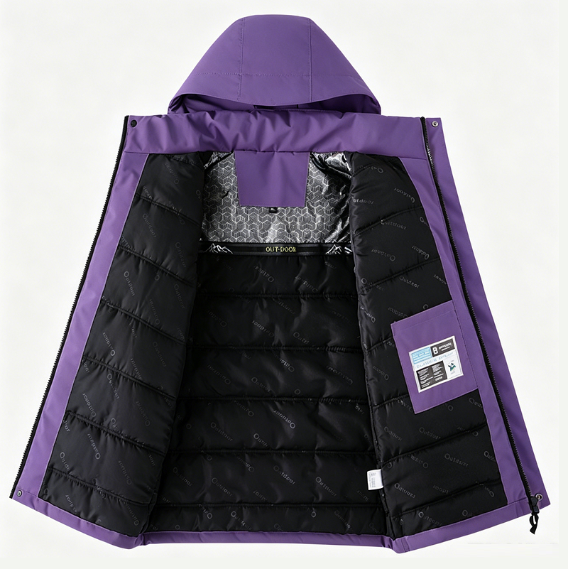 Thickened Lined Heated Jacket Waterproof Purple - ShopHub
