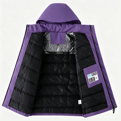 Thickened Lined Heated Jacket Waterproof Purple - ShopHub