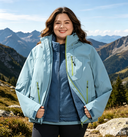 Unisex 3-in-1 Detachable Outdoor Jacket Waterproof Windproof Mountain Coat - ShopHub