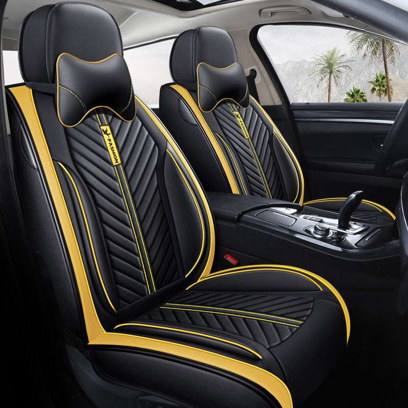 Car Seat Cover Faux Leather Cushion 5 Seater Full Set Front Rear Premium Quality dealonline.co.nz