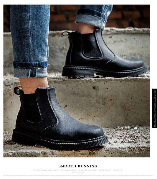 Steel Toe Work Shoes Slip On Safety Oiled Leather Boot Puncture Proof Soft Light