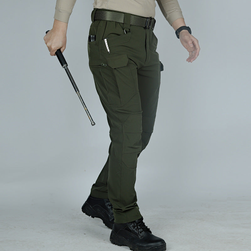 Men's Tactical Pants Water Resistant Flex Ripstop Cargo Pants - Black dealonline.co.nz