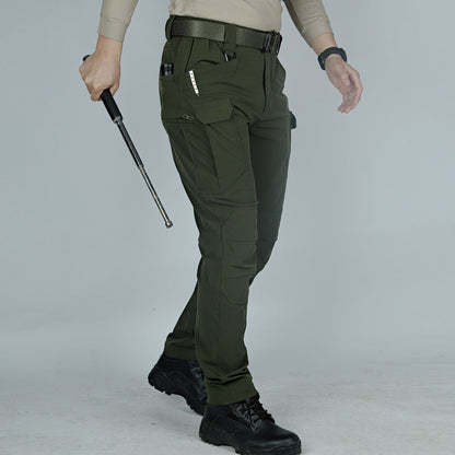 Men's Tactical Pants Water Resistant Flex Ripstop Cargo Pants - Black dealonline.co.nz