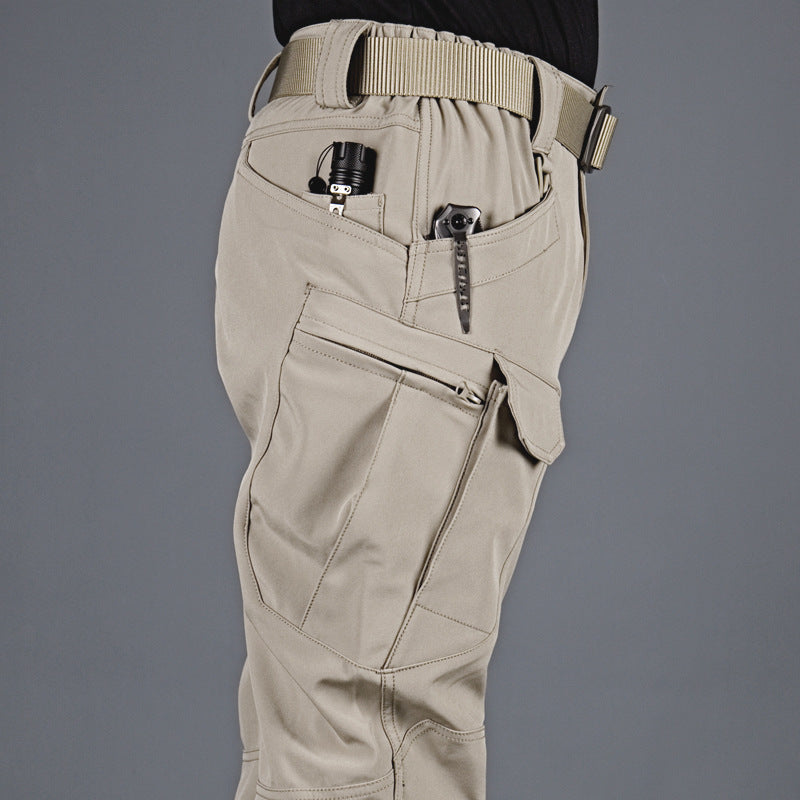 Men's Tactical Pants Water Resistant Flex Ripstop Cargo Pants - Black dealonline.co.nz