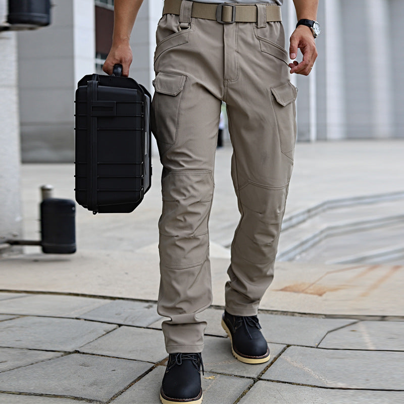 Men's Tactical Pants Water Resistant Flex Ripstop Cargo Pants - Black dealonline.co.nz