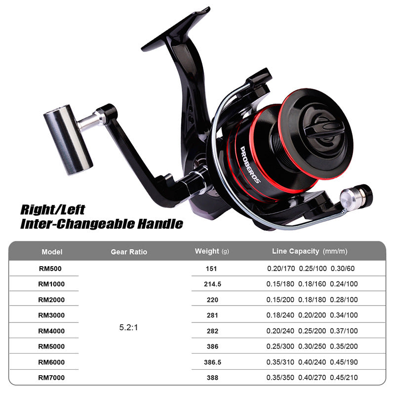 Metal Spinning Fishing Reel Left/Right Retrieve 5.2:1 12 Ball Bearings dealonline.co.nz