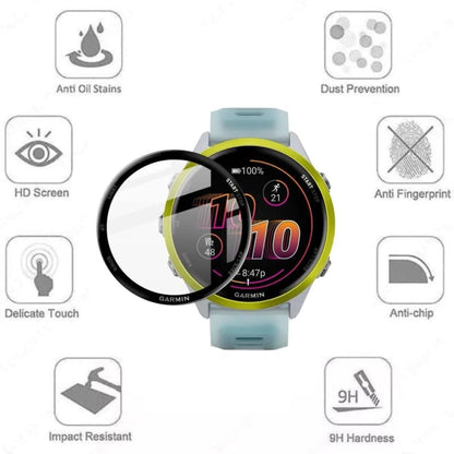 Garmin Forerunner 570 watch screen protector, clear protective film on a 47mm fitness watch, durable and scratch-resistant.